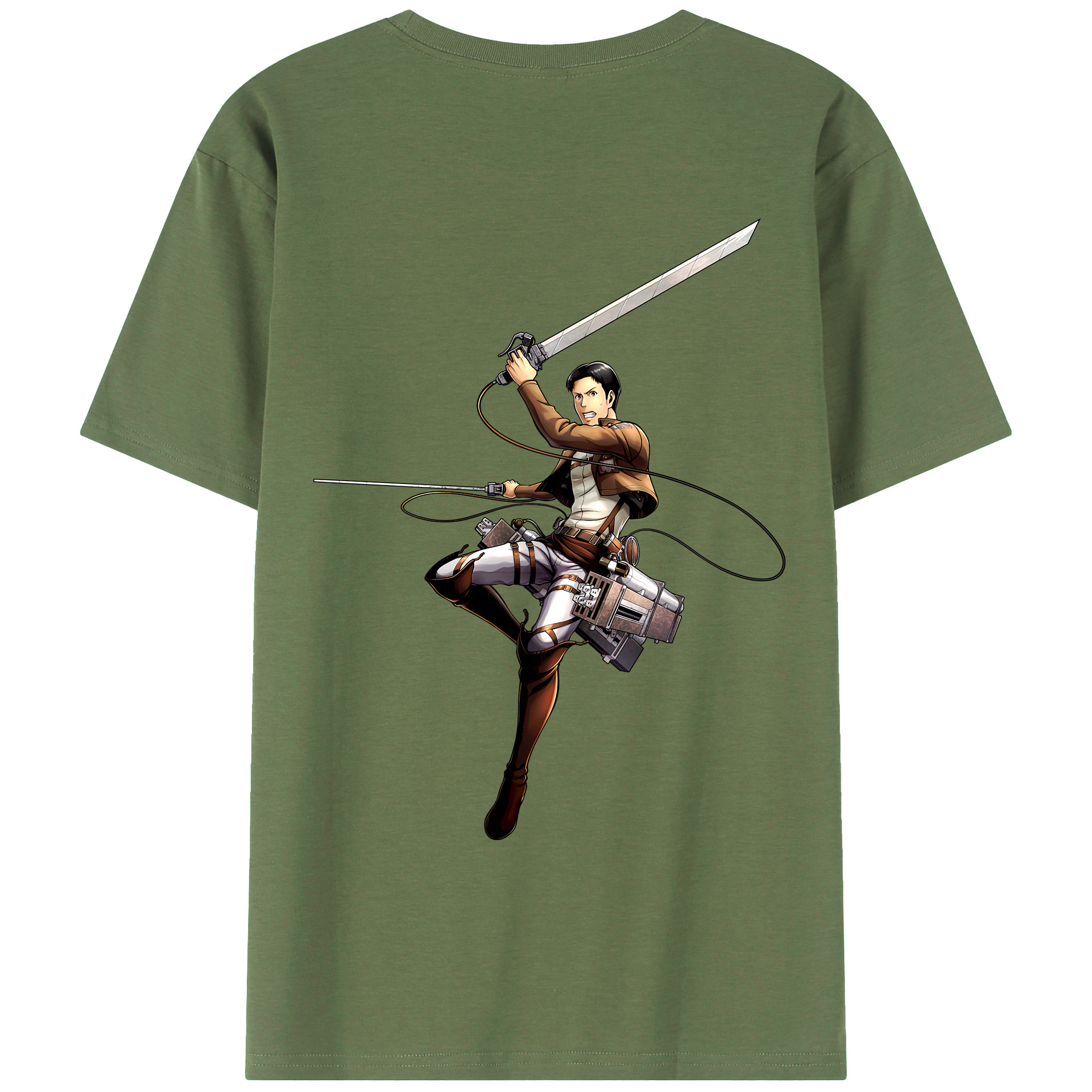 （画像用） 進撃の巨人 Attack on Titan 綿100％ メンズ半袖Tシャツ（バックプリント） 通気性